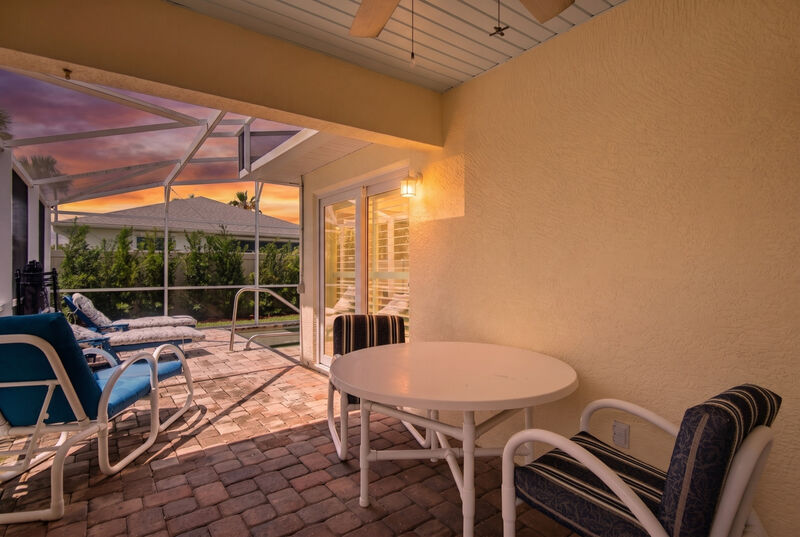 Poolside at dusk — the Lighthouse, New Smyrna Beach